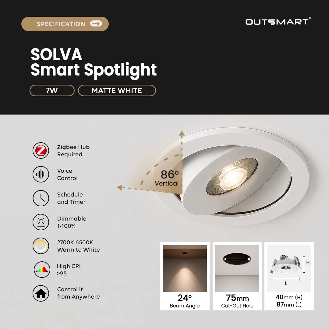 4. SOLVA SMART SPOTLIGHT-7W-MATTE WHITE